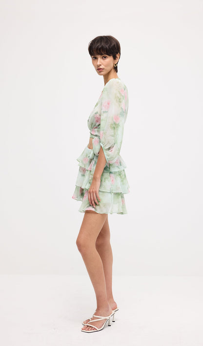 Floral Knot Cut Out Mini Dress Sets
