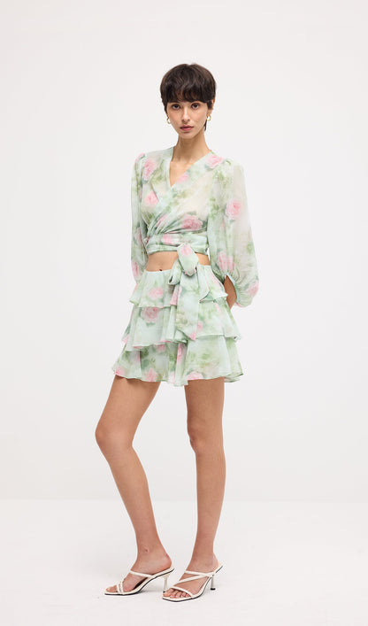 Floral Knot Cut Out Mini Dress Sets