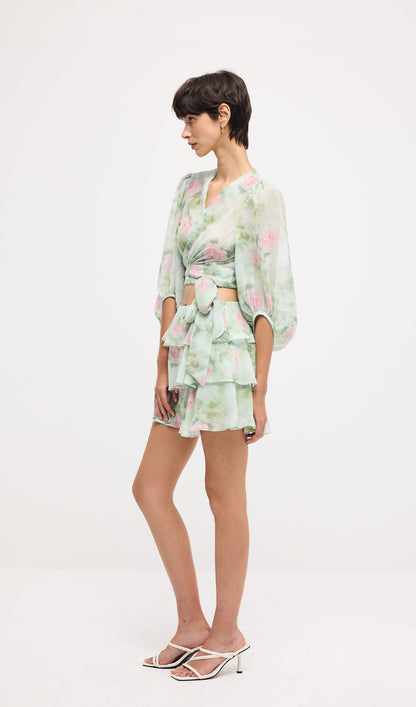 Floral Knot Cut Out Mini Dress Sets