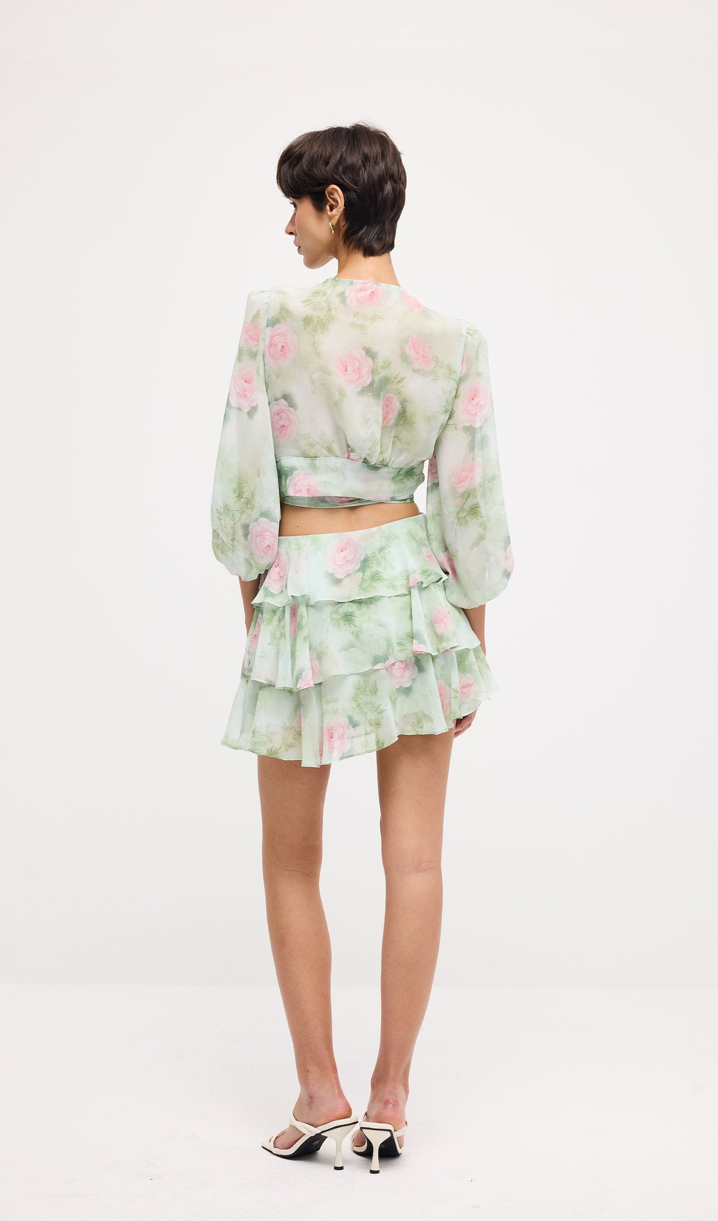 Floral Knot Cut Out Mini Dress Sets