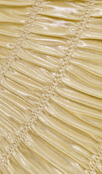 Metallic Ruffled Maxi Dress