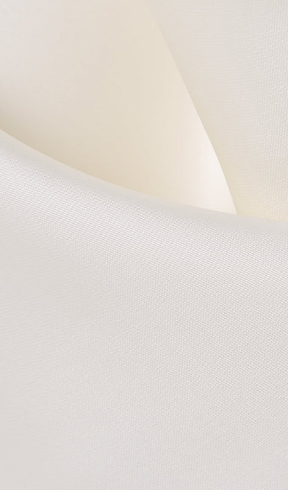 Satin Pearl Decor Maxi Dress In White