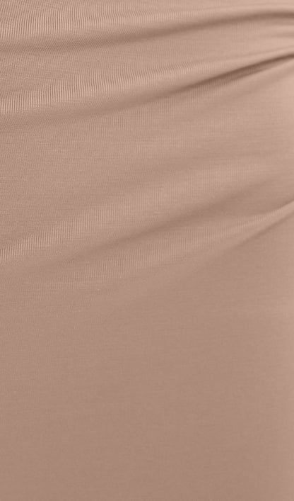 Knitted Maxi Dress With Pleats In Brown