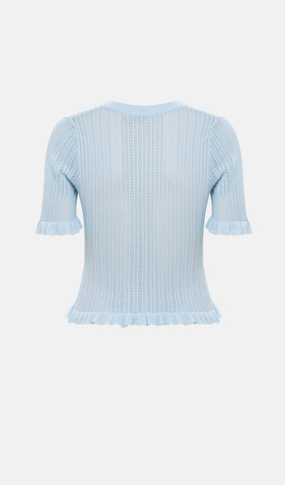 Openwork Jersey Maxi Skirt Sets In Baby Blue