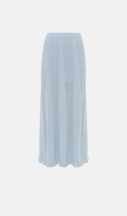 Openwork Jersey Maxi Skirt Sets In Baby Blue