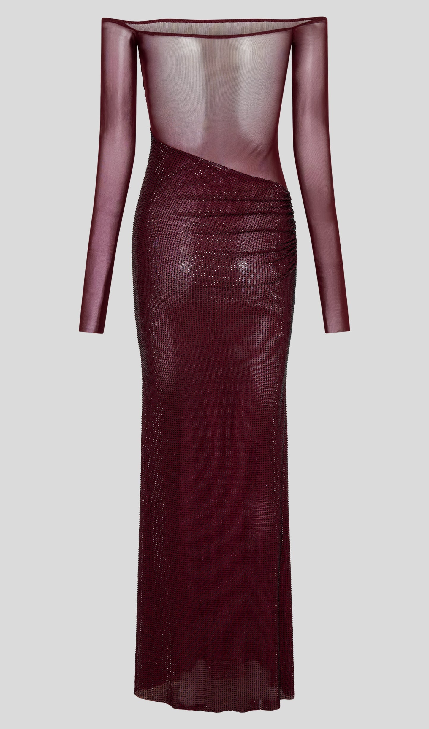 Diamante Off Shoulder Maxi Dress In Red