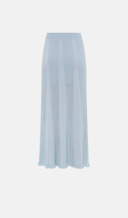 Openwork Jersey Maxi Skirt Sets In Baby Blue