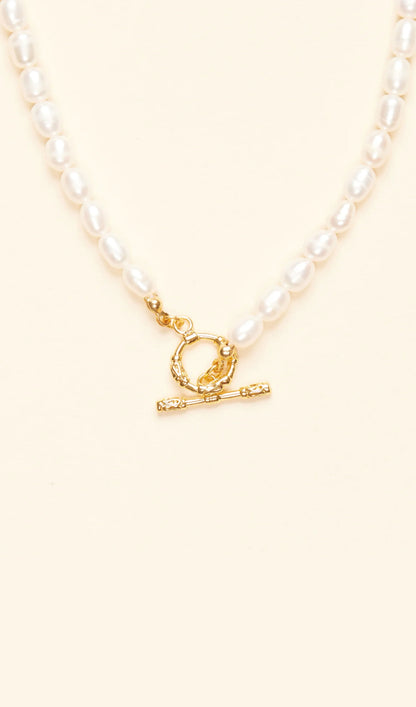 Toggle Pearl Chain Necklace