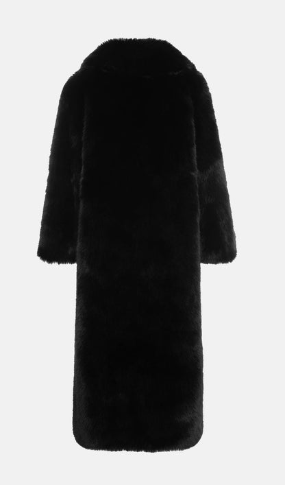 Trendy Black Maxi Length Eco-Coat
