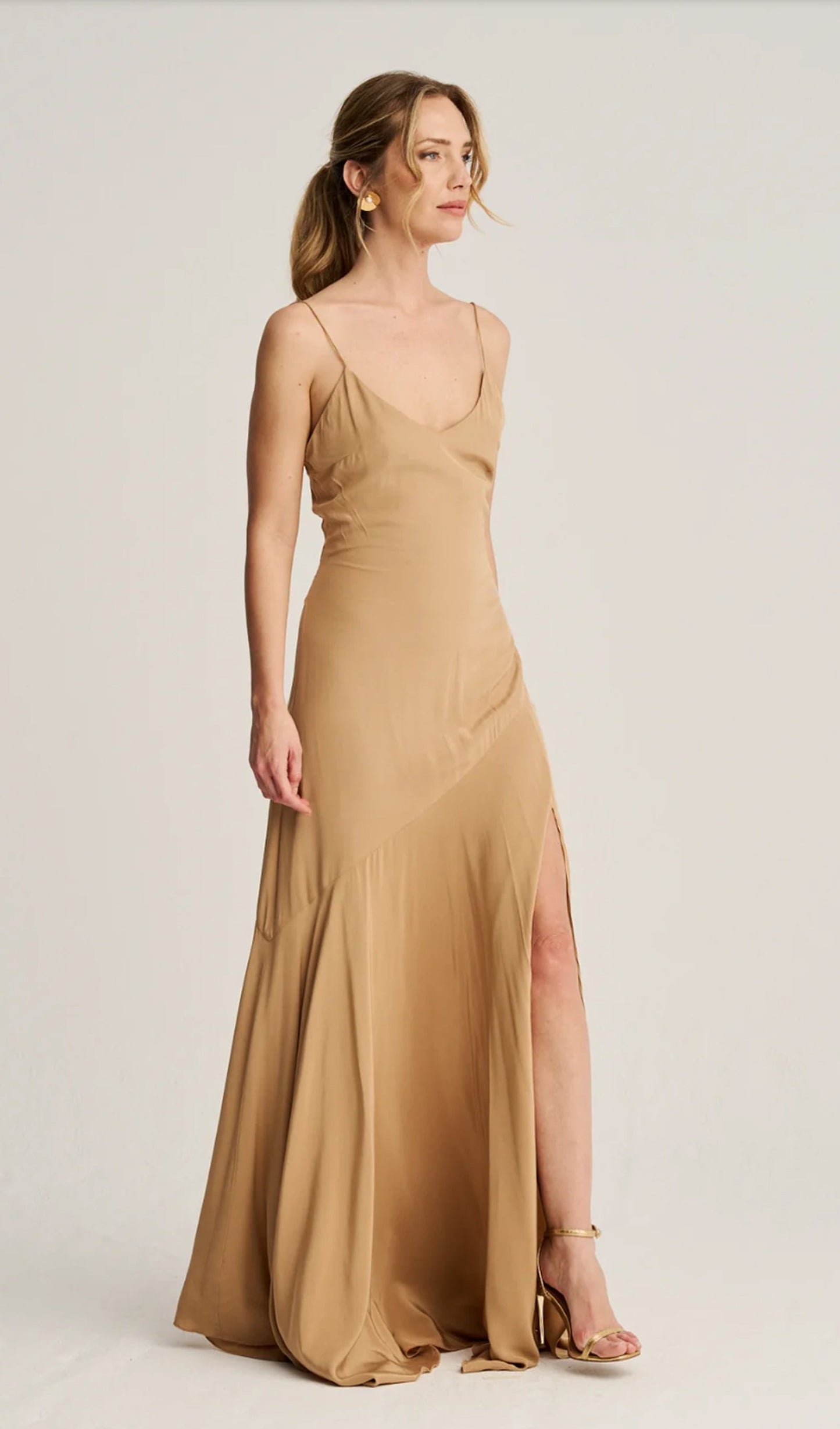 Bias-Cut Asymmetrical Maxi Dress