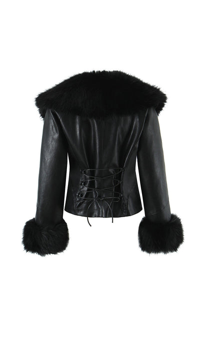 Fur-Trimmed Suit Jacket