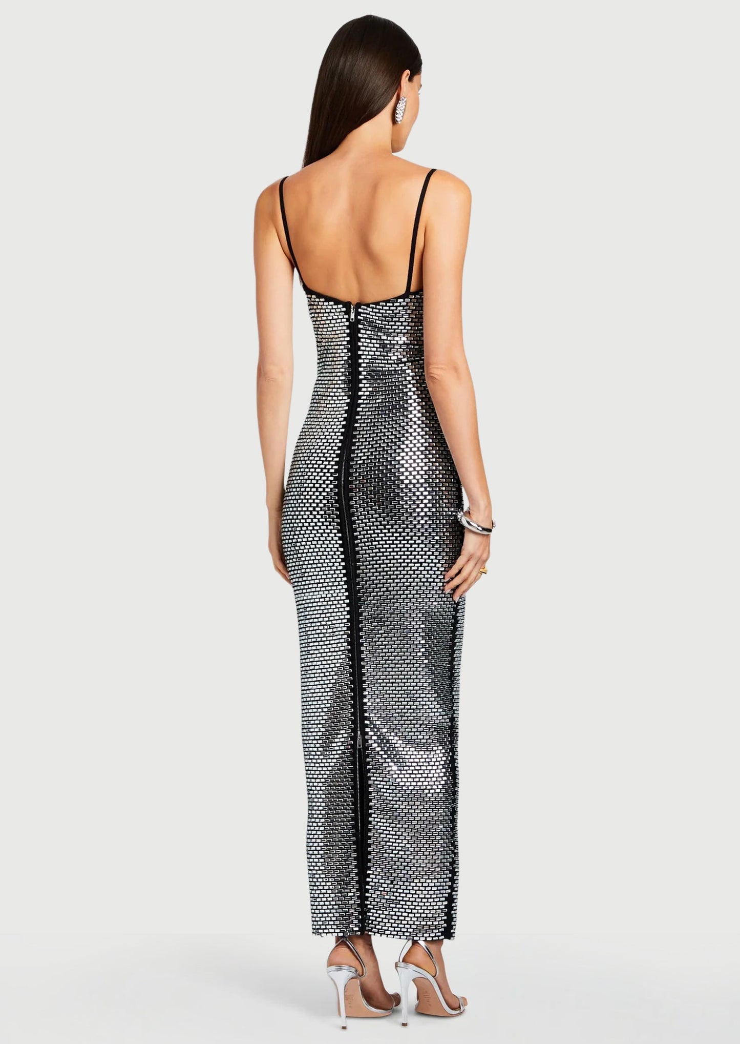 Rhinestone Slip Knit Maxi Dress