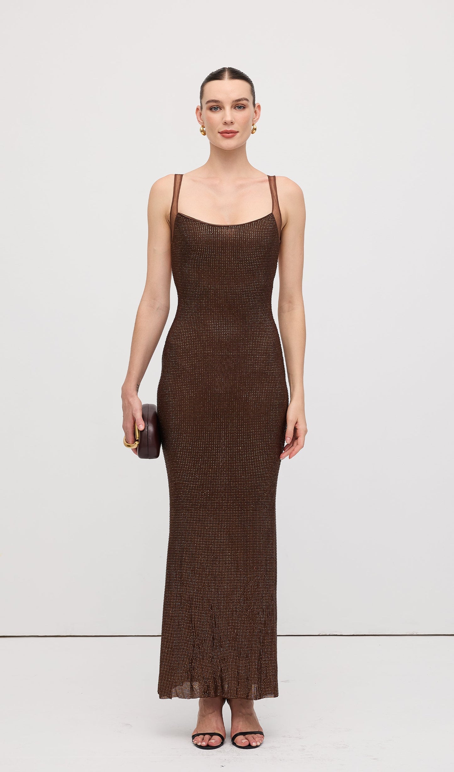 Hot Fix With Mesh Back Maxi Dress