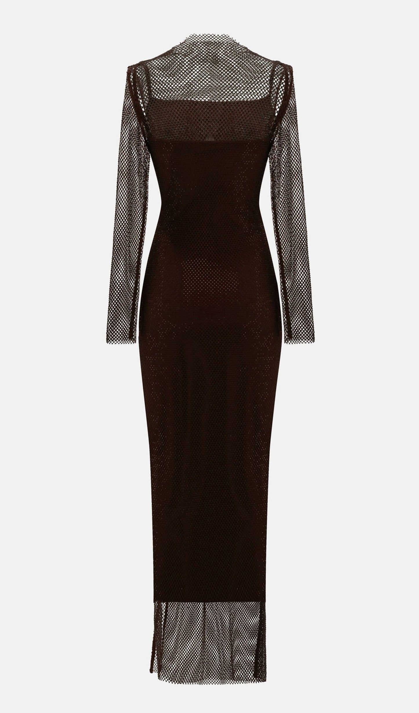 Mesh With Monochrome Lining  Maxi Dress