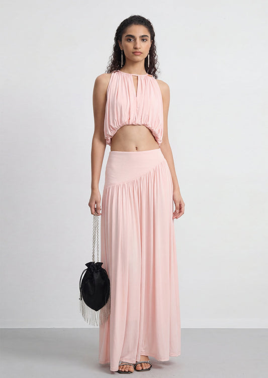 Pleated Sleeveless Top & Skirt Set