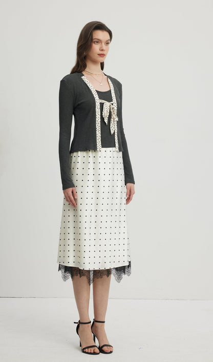 Polka Dot Midi Skirt