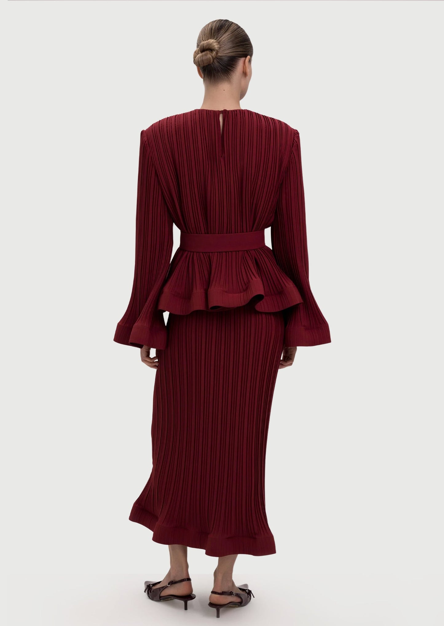 Noor Elegance Pleated Top & Maxi Skirt Set