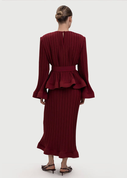 Noor Elegance Pleated Top & Maxi Skirt Set