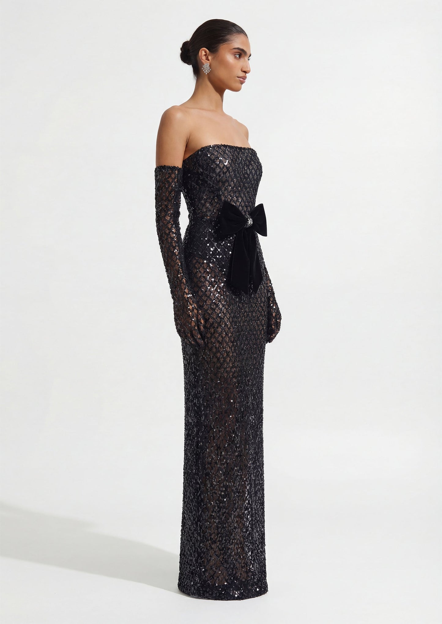 Bronx Embellished Maxi Dress With Gloves