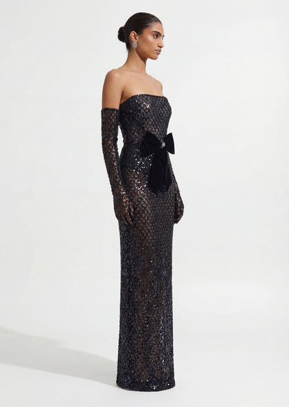Bronx Embellished Maxi Dress With Gloves