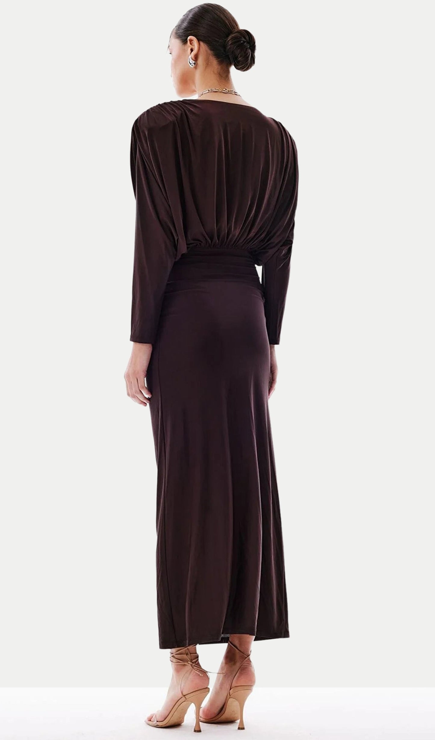 Knotted Crop Top & Maxi Skirt Two Piece Set