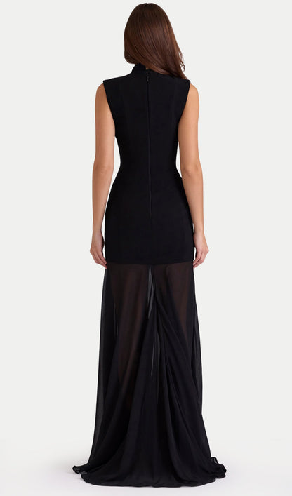 Sleeveless Keyhole Draping Maxi Dress