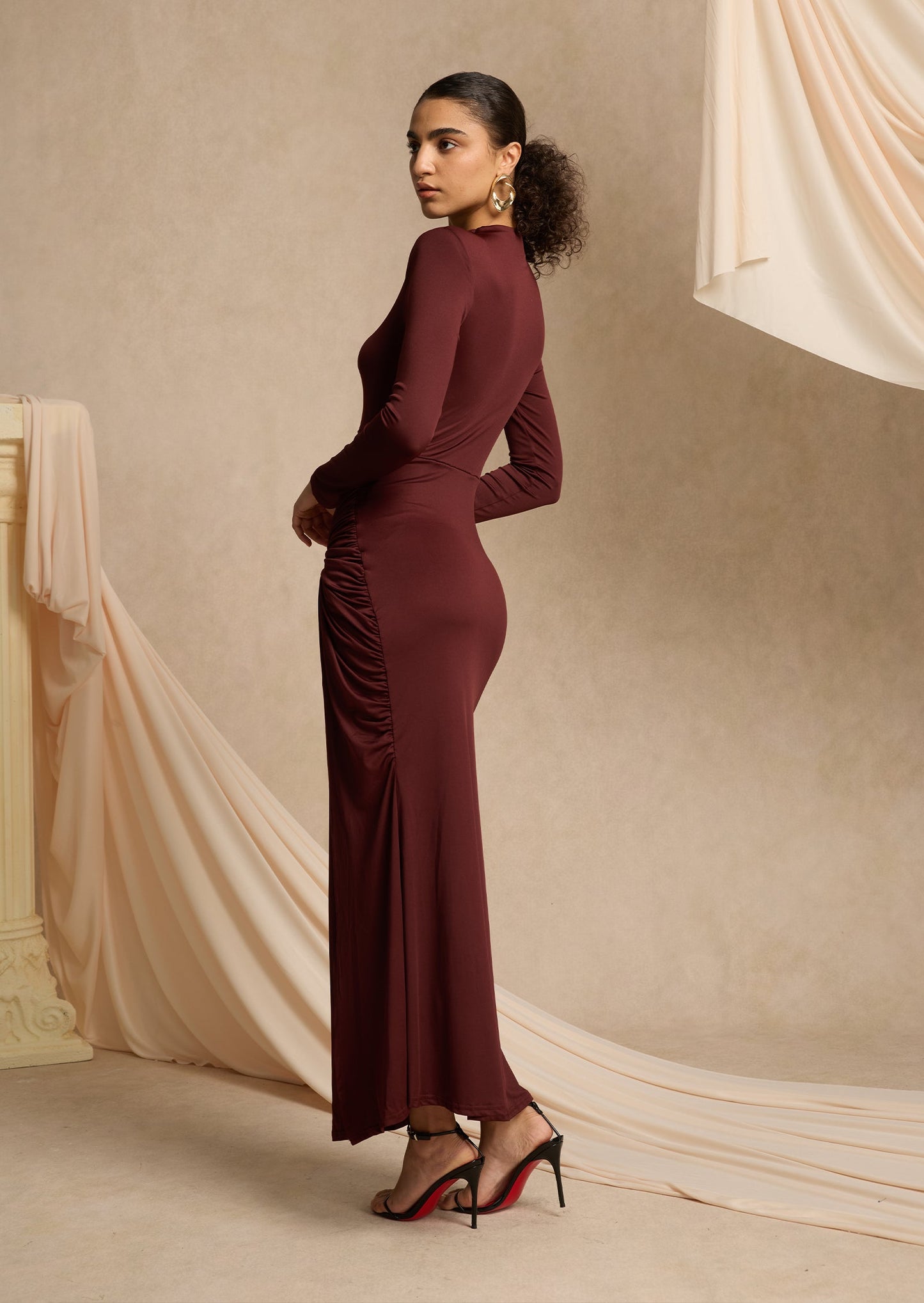 Layali Rose Draping Maxi Dress
