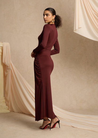 Layali Rose Draping Maxi Dress