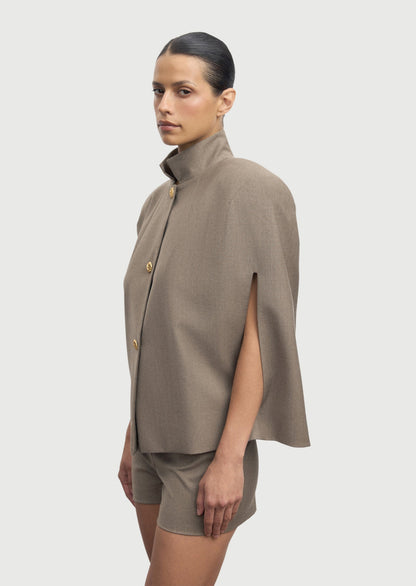 Armholes Cape Shorts Two Piece Set