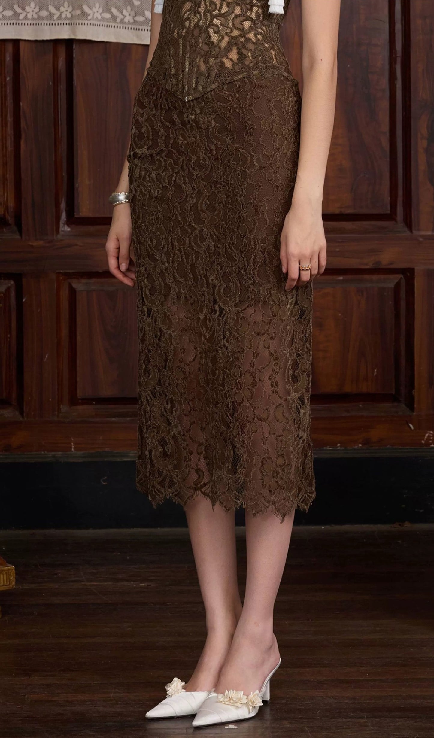 Chenille Lace Top & Skirt Set