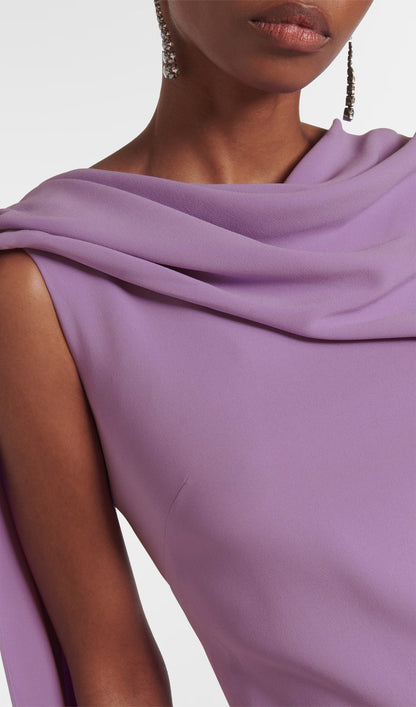Layali Rose Caped Silk Blend Georgette Gown