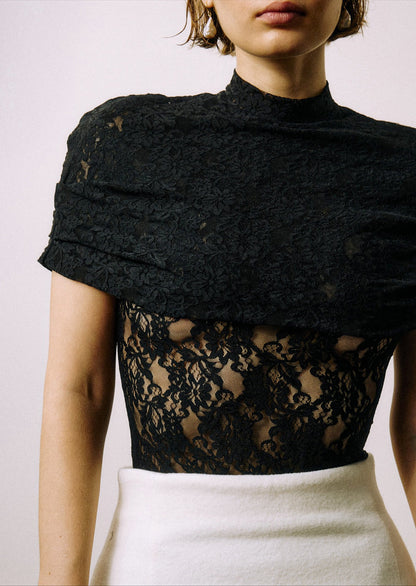 Emilia Lace Sheer Wrap Top