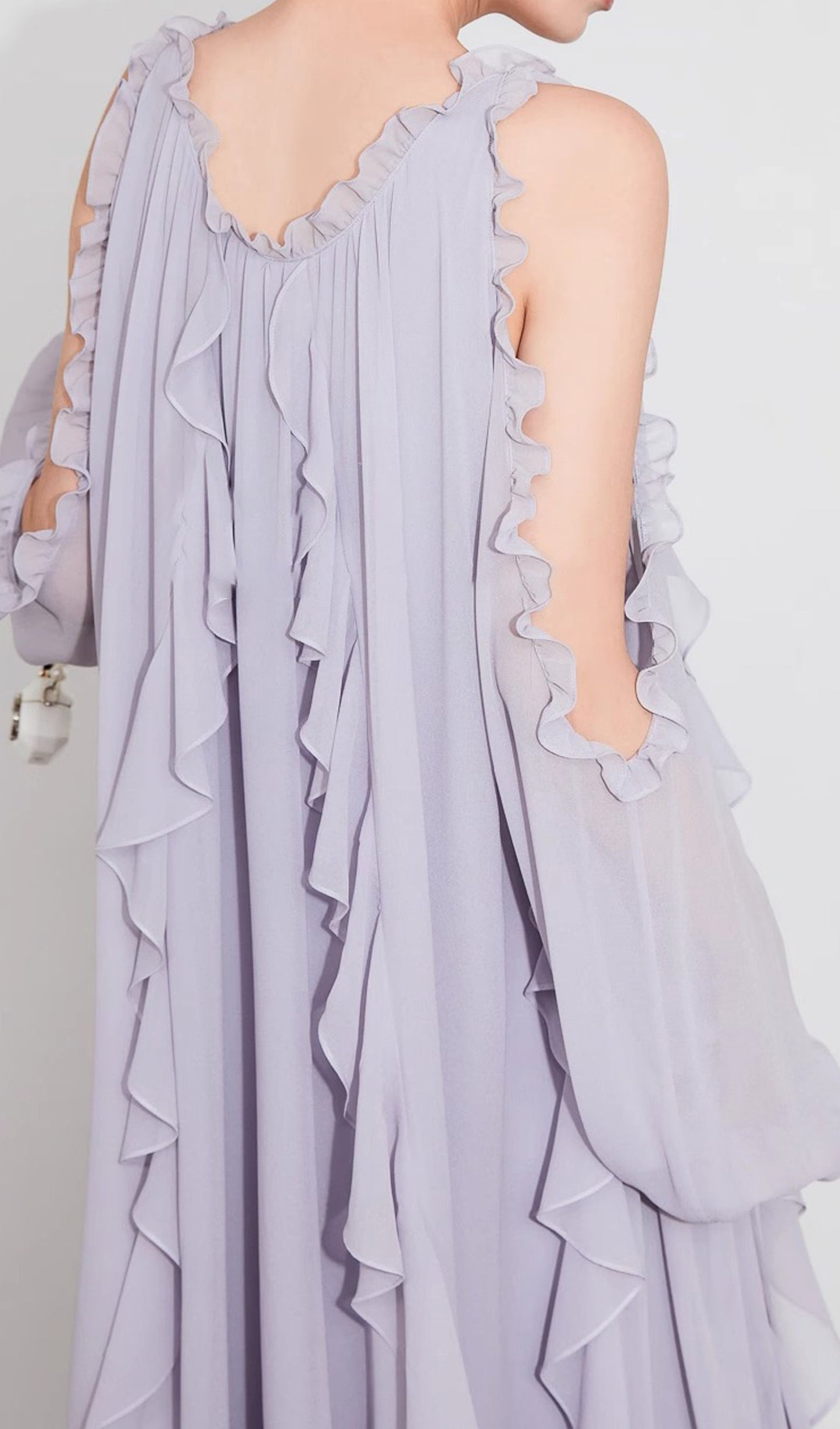 Off Shoulder Maxi Dress With Ruffled Trim