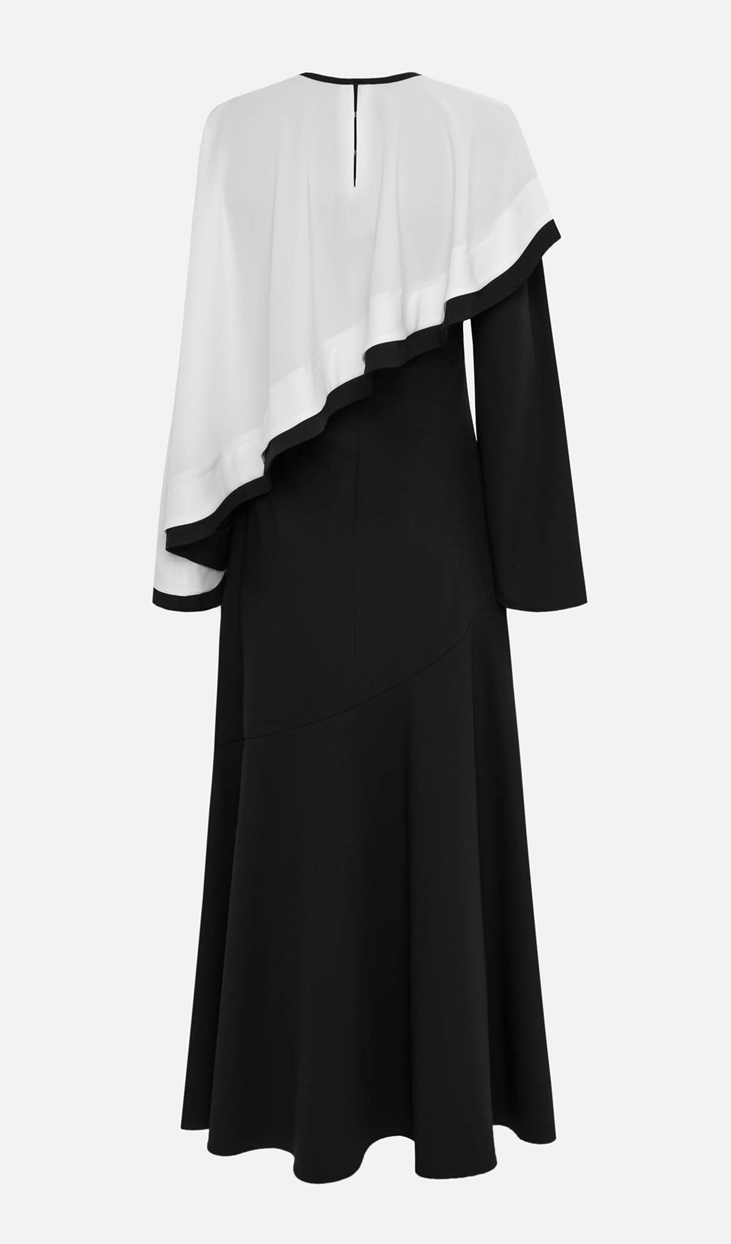 Contrasting Cape Maxi Dress