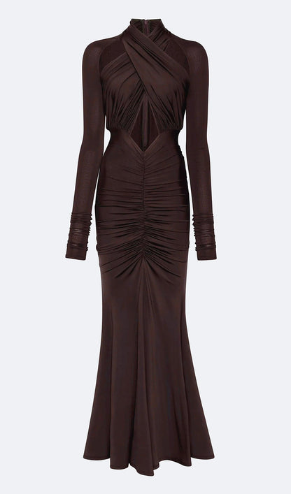Jersey Hollow Out Maxi Dress