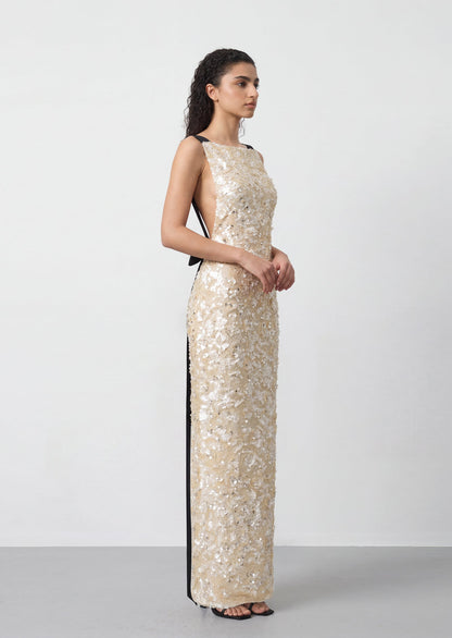 Shanae  Sequin Beading Maxi Dress