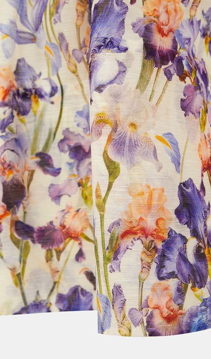 Floreal Print Linen And Silk Mini Dress
