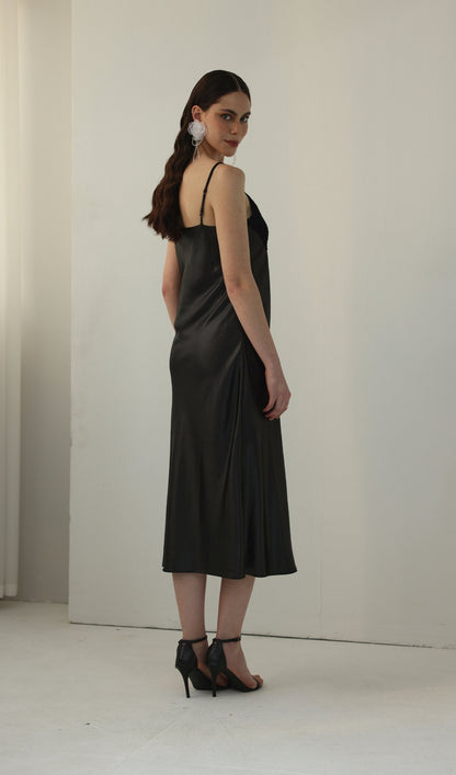 Knitted Patchwork Slip Midi Dress