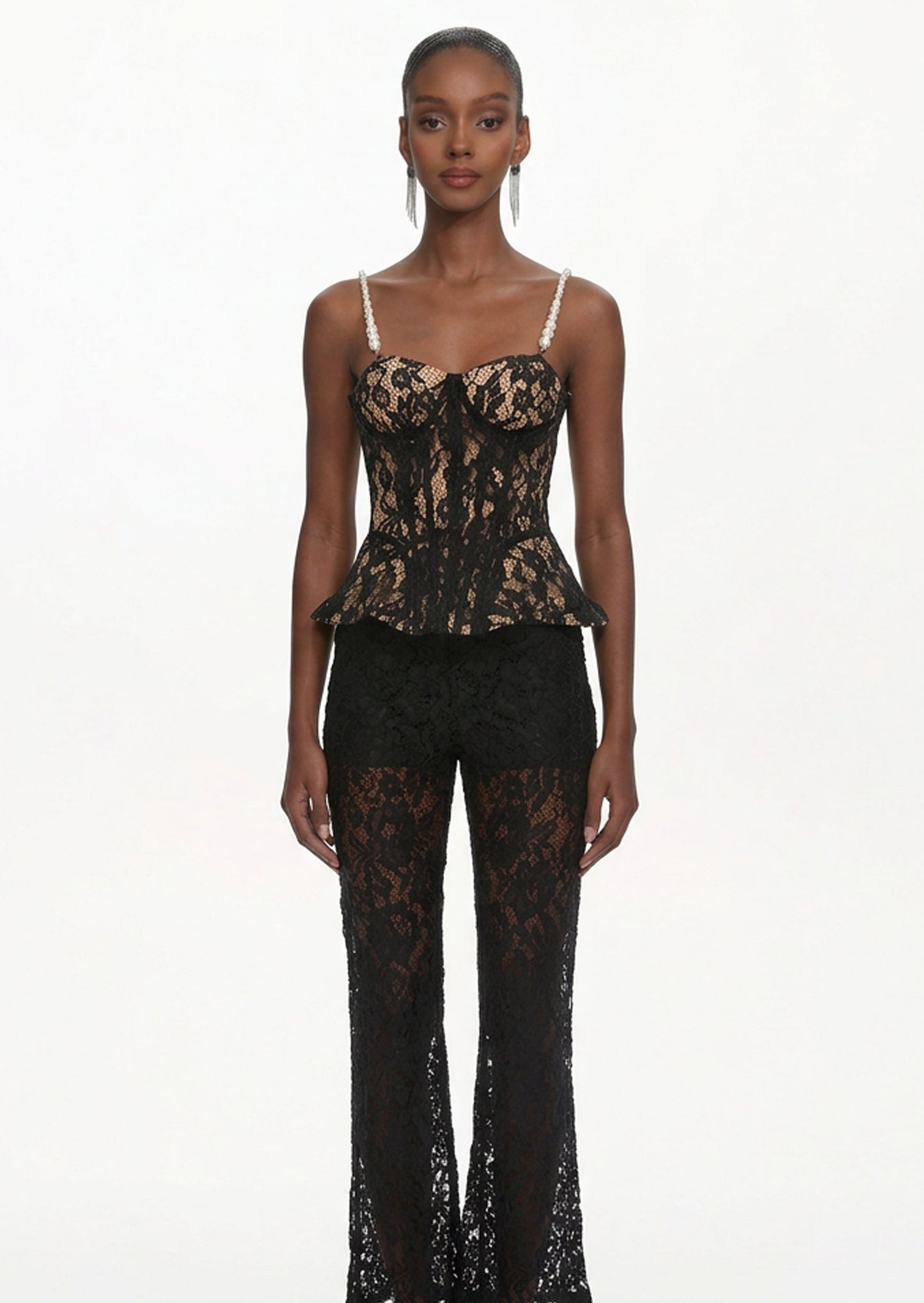 Elise Lace Corset Pants Set