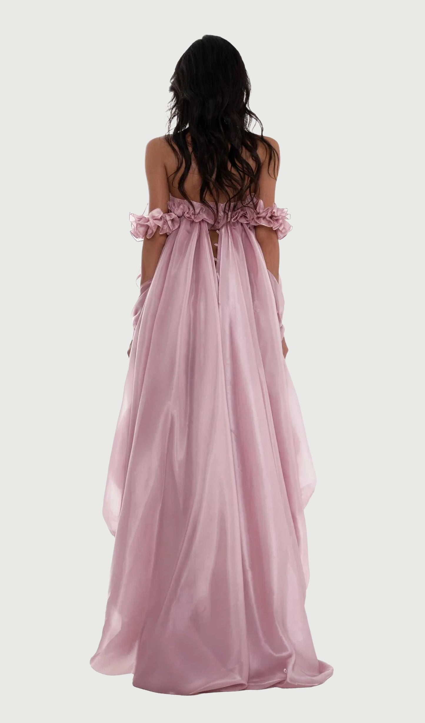 Glossy Bubble Hem Dress In Pink