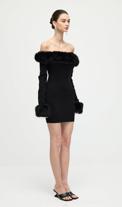Black Off The Shoulder Mini Dress