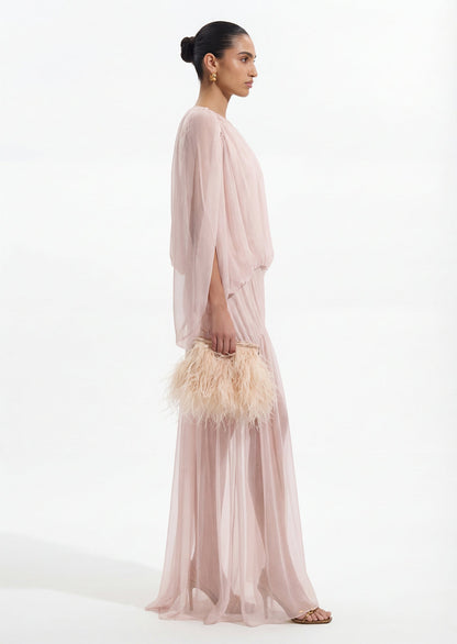 Voluminous Bubble Maxi Dress In Pink
