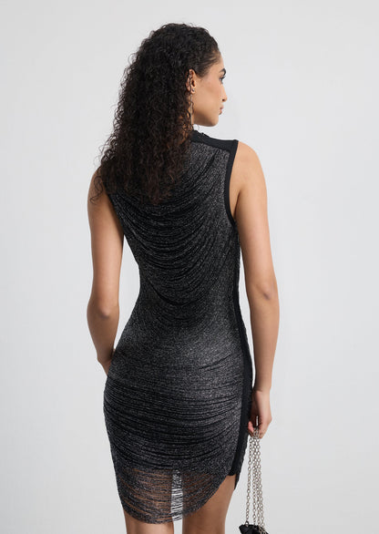 Sleeveless Fringed Bandage Mini Dress
