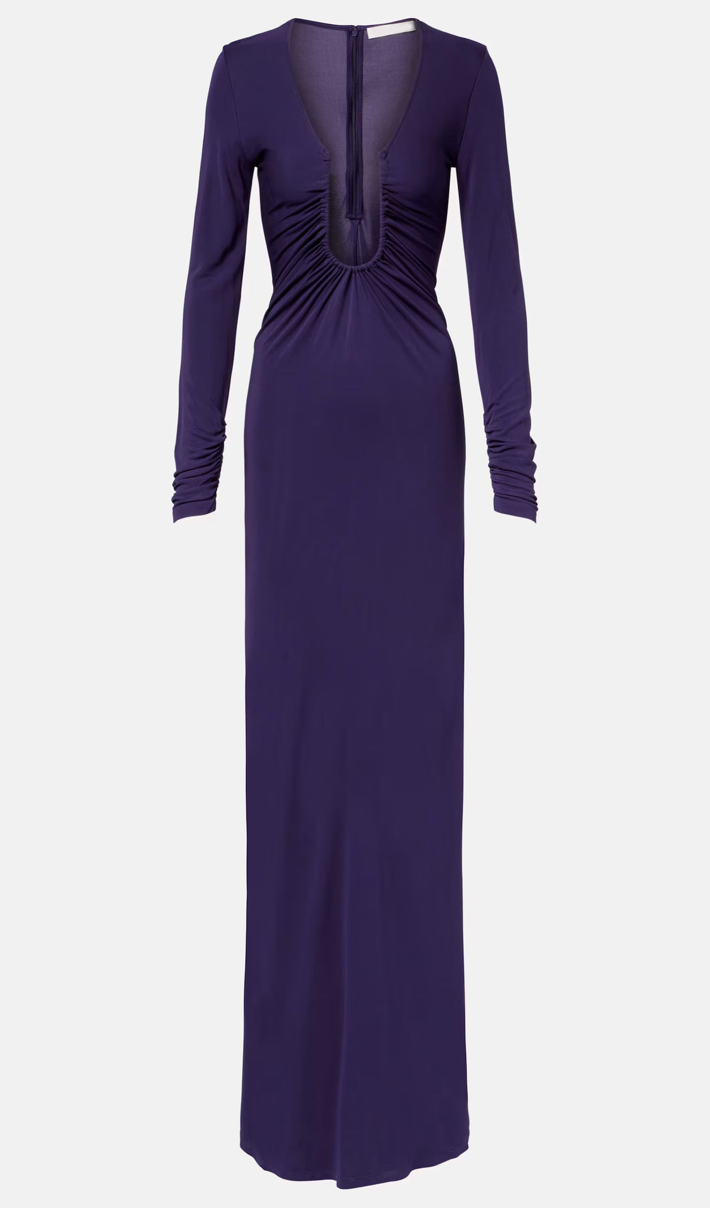 Arced Palm Cutout Gathered Maxi Dress
