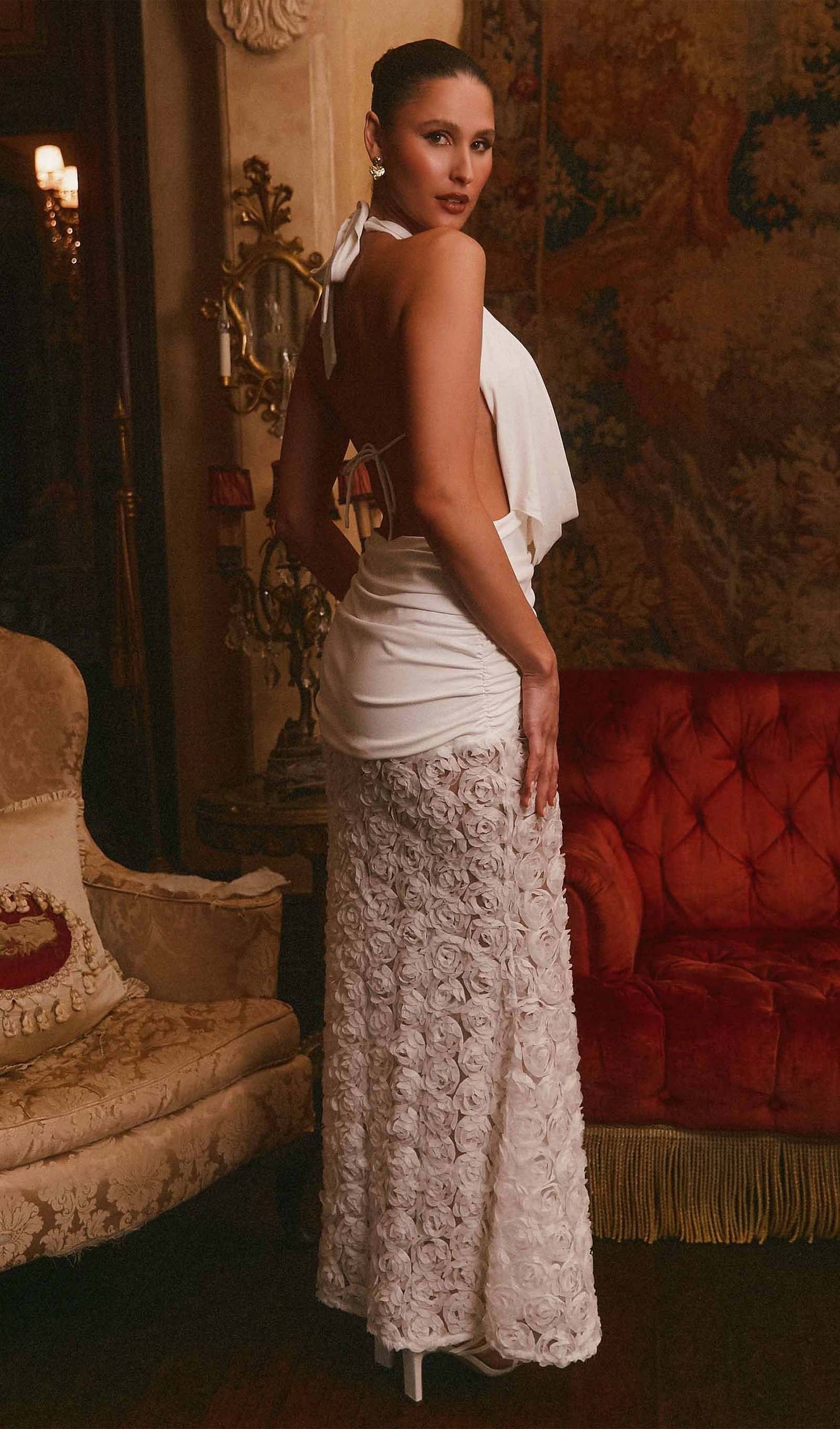Halter Textured Maxi Dress