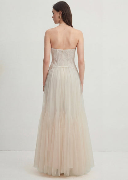 Rui lace Strapless Corset Maxi Dress