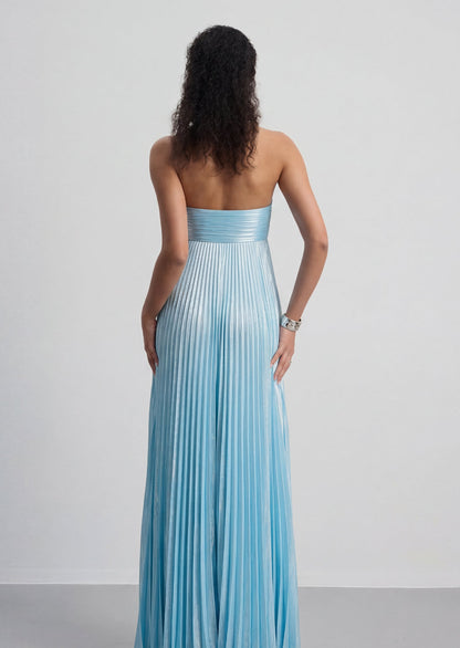 Veda Strapless Maxi Dress In Blue