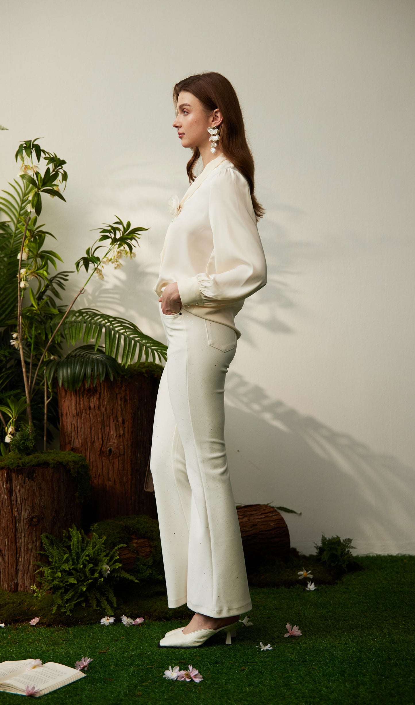 Corsage Long Sleeve Shirt Top