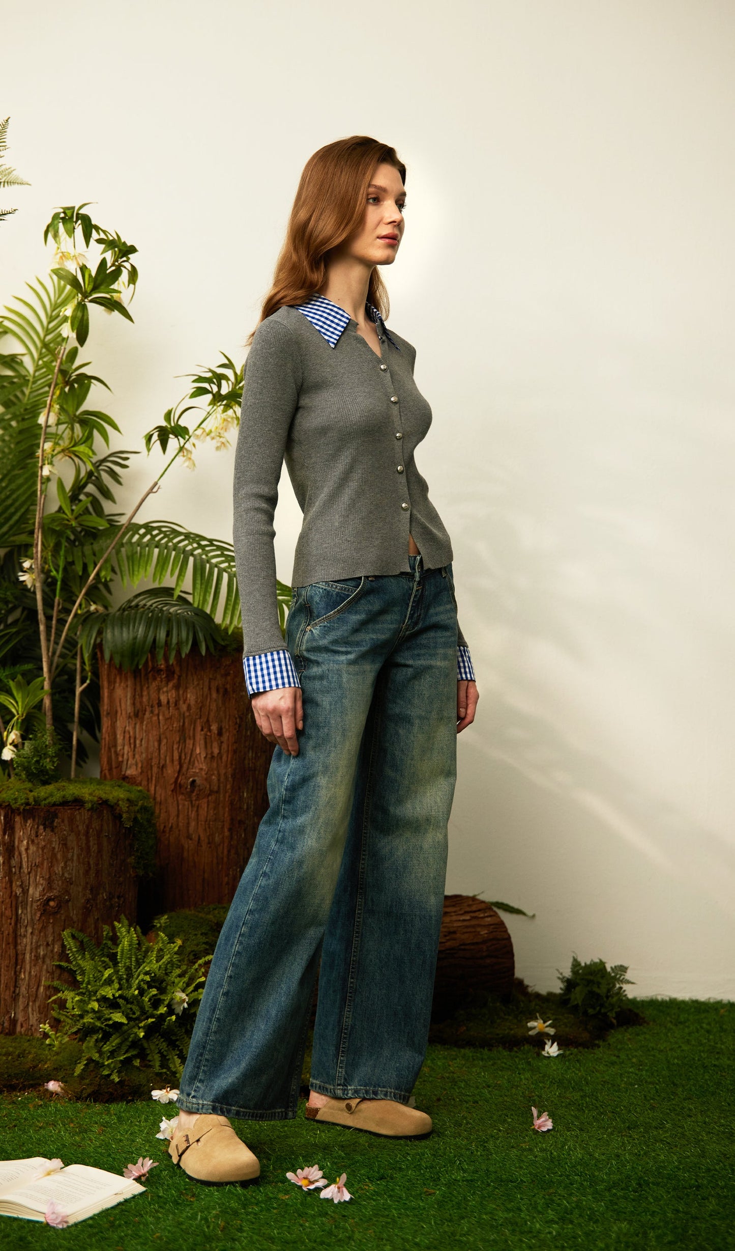 Lapel Button Knit Top