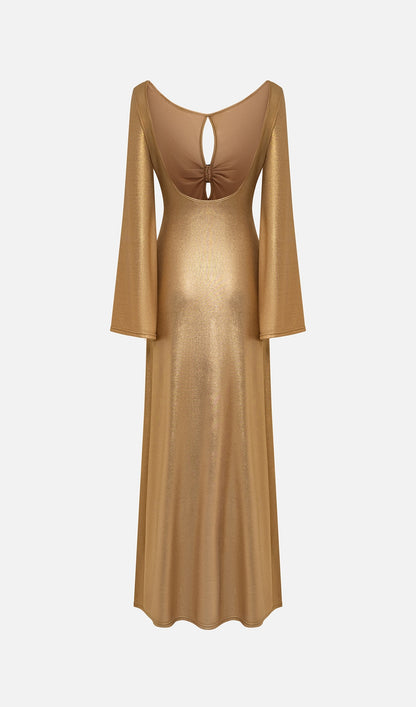 Metallised Jersey Maxi Dress